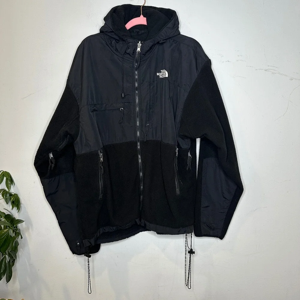 The North Face Denali Fleece Hoodie Black Full Zip Jacket Mens Large NF0A3XAV